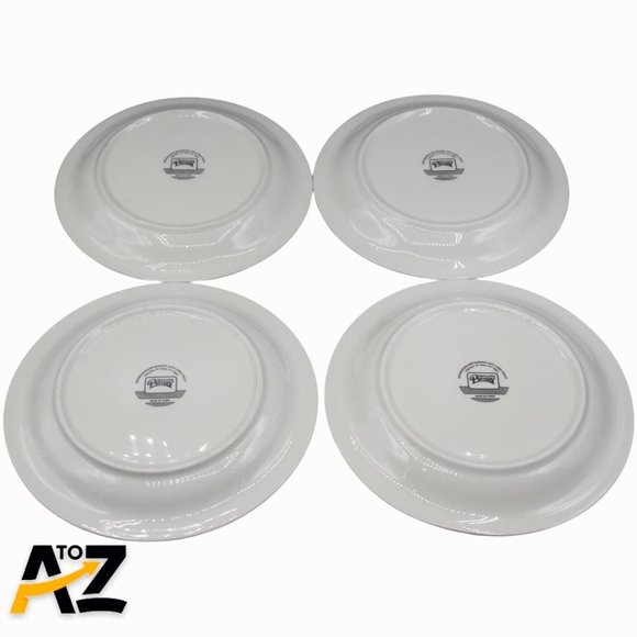 Set of 7 ~ 6⅝" STONEWARE SMALL Bowls ~ Christmas Tree ~ Off White / Green Bands - Picture 5 of 12